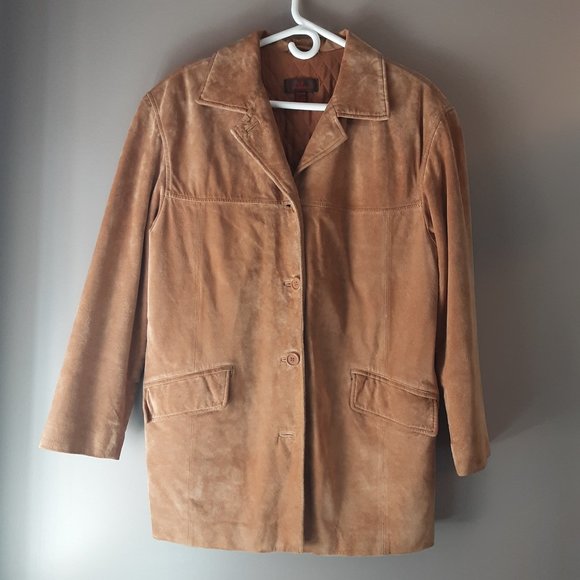 Danier Tan Suede Trench Coat - Picture 1 of 16